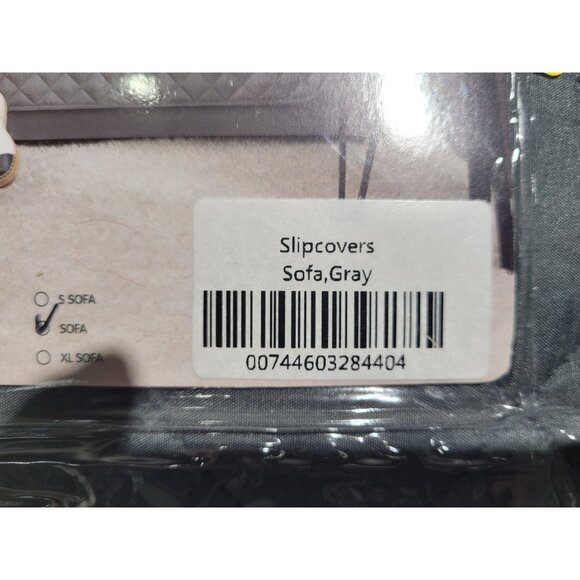 New Reversible Non Slip Box Cushion Sofa Slipcover Gray Chun Yi Subrtex - Picture 3 of 6